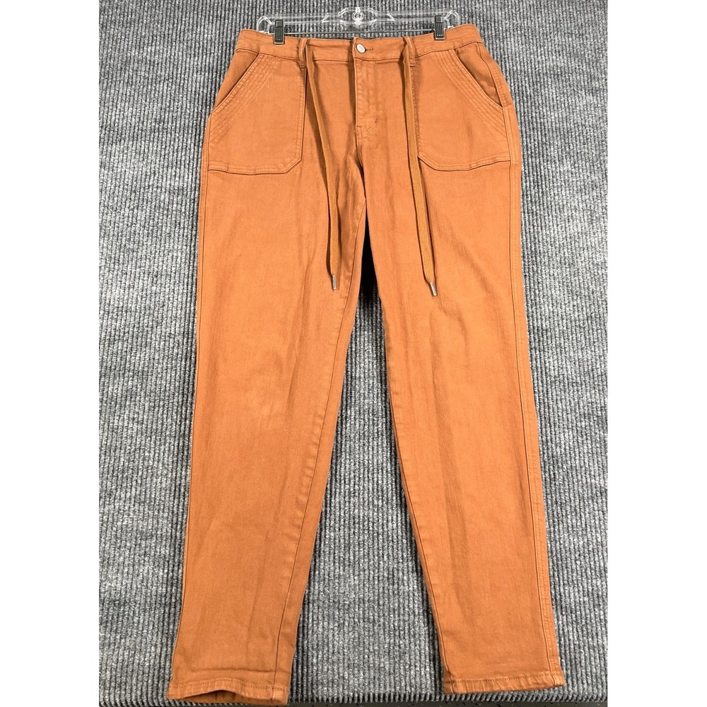 Judy Blue Jeans Pants Womens 11/30 Garment Dyed Carmel Double Cuffed Drawstrings